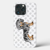Zwart En Roestkleurige Dapple Kortharige Dachshond Case-Mate iPhone Case (Achterkant)