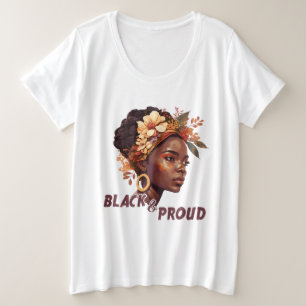 Zwart en rond grote maat t-shirt