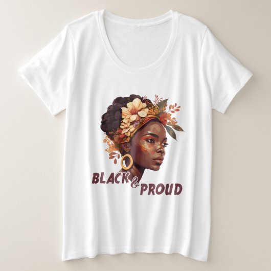 Zwart en rond grote maat t-shirt (Design voorkant)