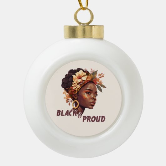 Zwart en rond keramische bal ornament (Voorkant)