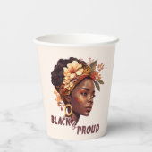 Zwart en rond papieren bekers (Achterkant)