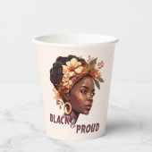 Zwart en rond papieren bekers (Voorkant)