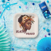 Zwart en rond papieren bordje (Feest)