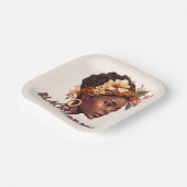 Zwart en rond papieren bordje (Gebogen)