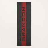 Zwart en rood aangebonden leren strepen yogamat (Voorkant)