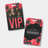 Zwart en rood aanpasbaar VIP All Access-badge Badge (Voor- en achterkant)