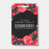 Zwart en rood aanpasbaar VIP All Access-badge Badge (Achterkant)