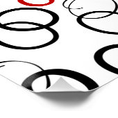 Zwart en rood abstract cirkelpatroon poster (Hoek)