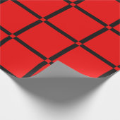 Zwart en rood abstract patroon cadeaupapier (Hoek)