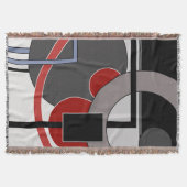 Zwart en rood, abstract, schilderend, geometrisch deken (Voorkant)