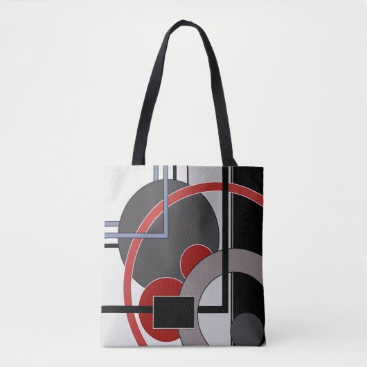 Zwart en rood, abstract, schilderend, geometrisch tote bag (Voorkant)