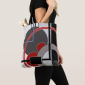 Zwart en rood, abstract, schilderend, geometrisch tote bag (Dichtbij)