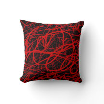 Zwart en rood Abstract Sierkussen