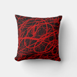 Zwart en rood Abstract Sierkussen