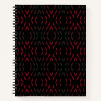 Zwart en rood Abstract Stippenpatroon Notitieboek