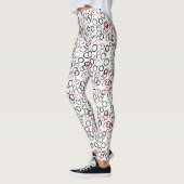 Zwart en rood Abstracte cirkel patroon Leggings (Links)