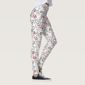 Zwart en rood Abstracte cirkel patroon Leggings (Rechts)