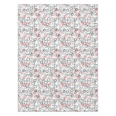 Zwart en rood Abstracte cirkel patroon Tafelkleed (Voorkant)