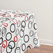 Zwart en rood Abstracte cirkel patroon Tafelkleed (Voorbeeld)