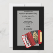 Zwart en rood accordeon spelers partij kaart (Voorkant)