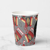 Zwart en rood accordeon spelers partij papieren bekers (Rechts)