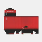 Zwart en rood Afstuderen - Aangepaste voorverpakki Bedankdoosjes (Uitgevouwen)