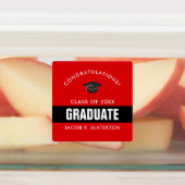 Zwart en rood Afstuderen, speciaal aangepast Labels (Aangebracht)