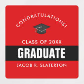 Zwart en rood Afstuderen, speciaal aangepast Labels (Design 1)