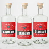 Zwart en rood Afstuderen, speciaal aangepast Likeurfles Etiket (Flessen)