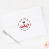 Zwart en rood Afstuderen, speciaal aangepast Ronde Sticker (Envelop)