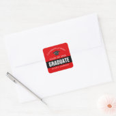 Zwart en rood Afstuderen, speciaal aangepast Vierkante Sticker (Envelop)