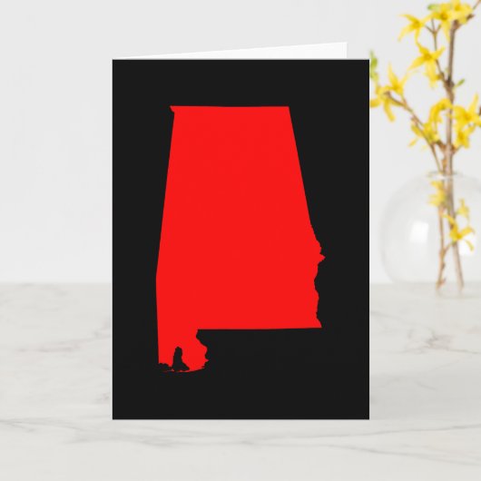 Zwart en rood Alabama Kaart (Gele Bloem)