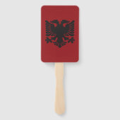 Zwart en rood Albanese Eagle Paper Fan Handwaaier (Achterkant)