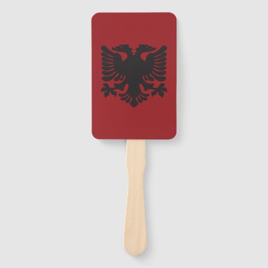 Zwart en rood Albanese Eagle Paper Fan Handwaaier (Voorkant)