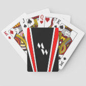 Zwart en rood Art Deco Design monogram Pokerkaarten (Achterkant)