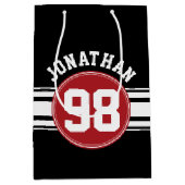 Zwart en rood automatisch racebandnummer medium cadeauzakje (Voorkant)