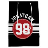 Zwart en rood automatisch racebandnummer medium cadeauzakje (Achterkant)