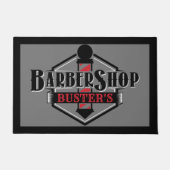 Zwart en rood Barber Logo personaliseer 24 x 36 in Deurmat (Voorkant)