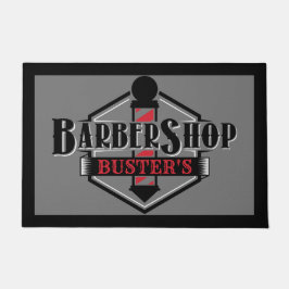 Zwart en rood Barber Logo personaliseer 24 x 36 in Deurmat