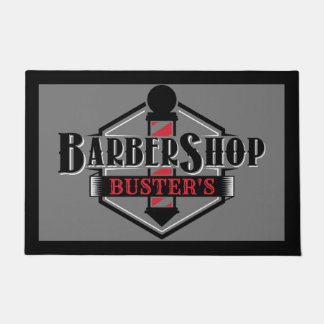 Zwart en rood Barber Logo personaliseer 24 x 36 in Deurmat