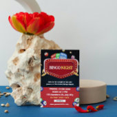 Zwart en Rood Bingo Nachtfeest Uitnodiging