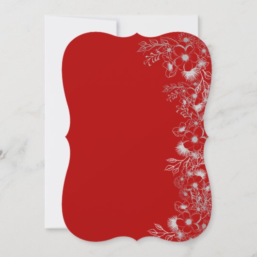 Zwart en Rood Bloemen Boho Kaart (Achterkant)