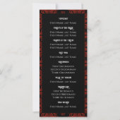 Zwart en Rood Bloemen Gothic Dark Wedding Program (Achterkant)