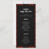 Zwart en Rood Bloemen Gothic Dark Wedding Program (Voorkant)