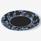 Zwart en rood bloemig formeel trouwpapier bord (Gekanteld)