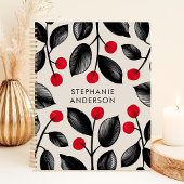 Zwart en Rood Botanisch Fruit Met Eigen Naam Planner