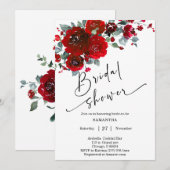 Zwart en rood bruidsfeest kaart (Voorkant / Achterkant)