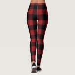 Zwart en Rood Buffel Check Leggings<br><div class="desc">Zwart Rood Buffel Plaid Gecontroleerde Leggings MIGNED Design</div>