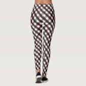 Zwart en Rood Buffel Controleer Kerstmispatroon Leggings (Achterkant)