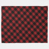Zwart en Rood Buffel Plaid Check Fleece Deken (Voorkant (Horizontaal))